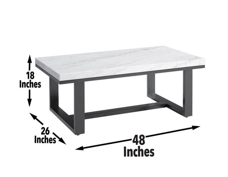 Lucca White Marble Top CocktailTable by Steve Silver at Eve Furniture