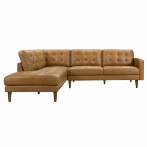 Lucco Genuine Tan Leather Left-Facing Sectional Sofa by Ashcroft Furniture at Eve Furniture