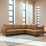 Lucco Genuine Tan Leather Right-Facing Sectional Sofa by Ashcroft Furniture at Eve Furniture