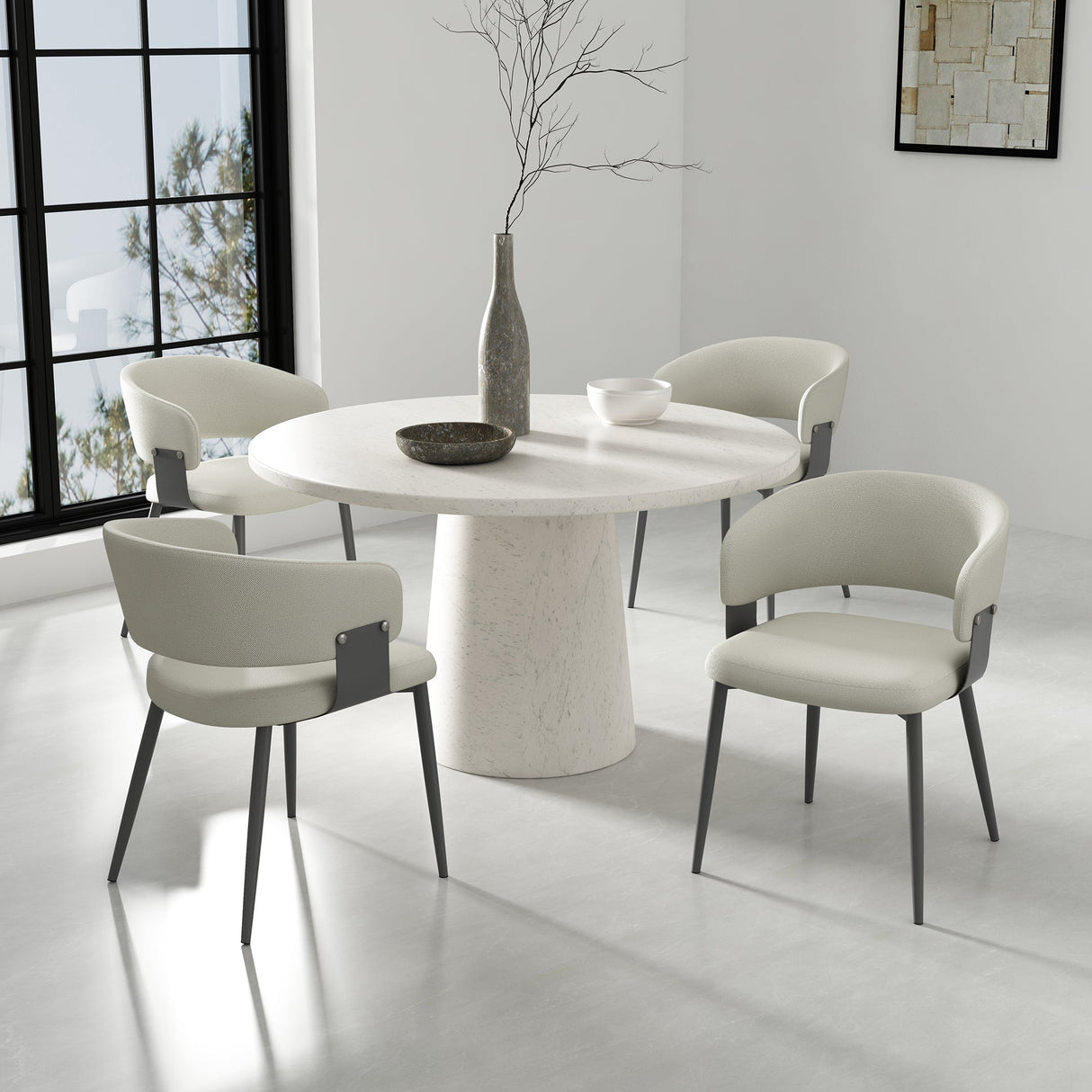 Luce Dining Chair in Oatmeal by Manhattan Comfort at Eve Furniture