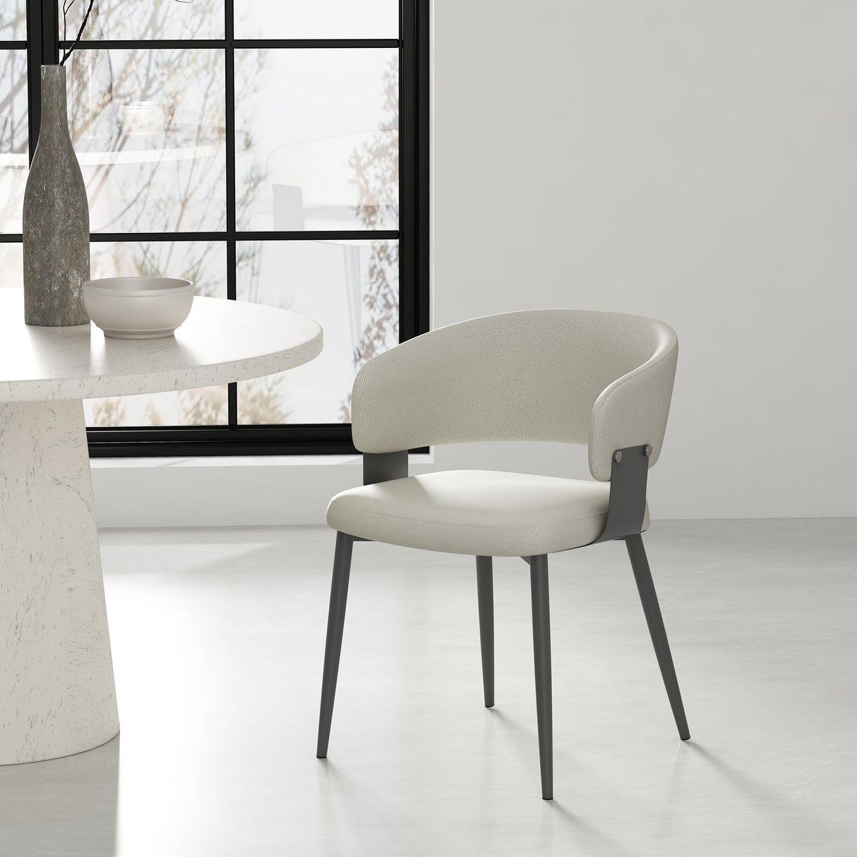 Luce Dining Chair in Oatmeal by Manhattan Comfort at Eve Furniture