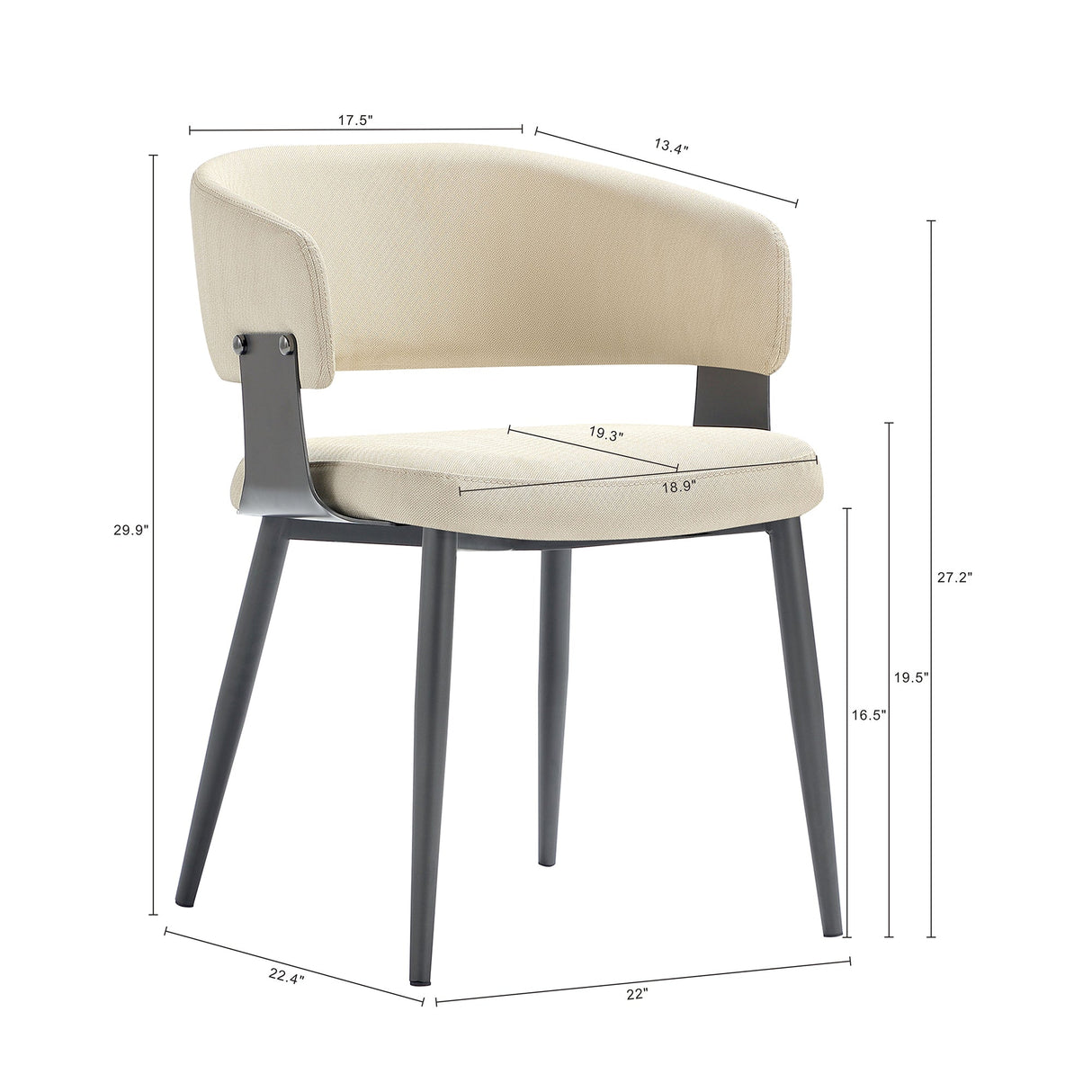 Luce Dining Chair in Sand (set of 4) by Manhattan Comfort at Eve Furniture