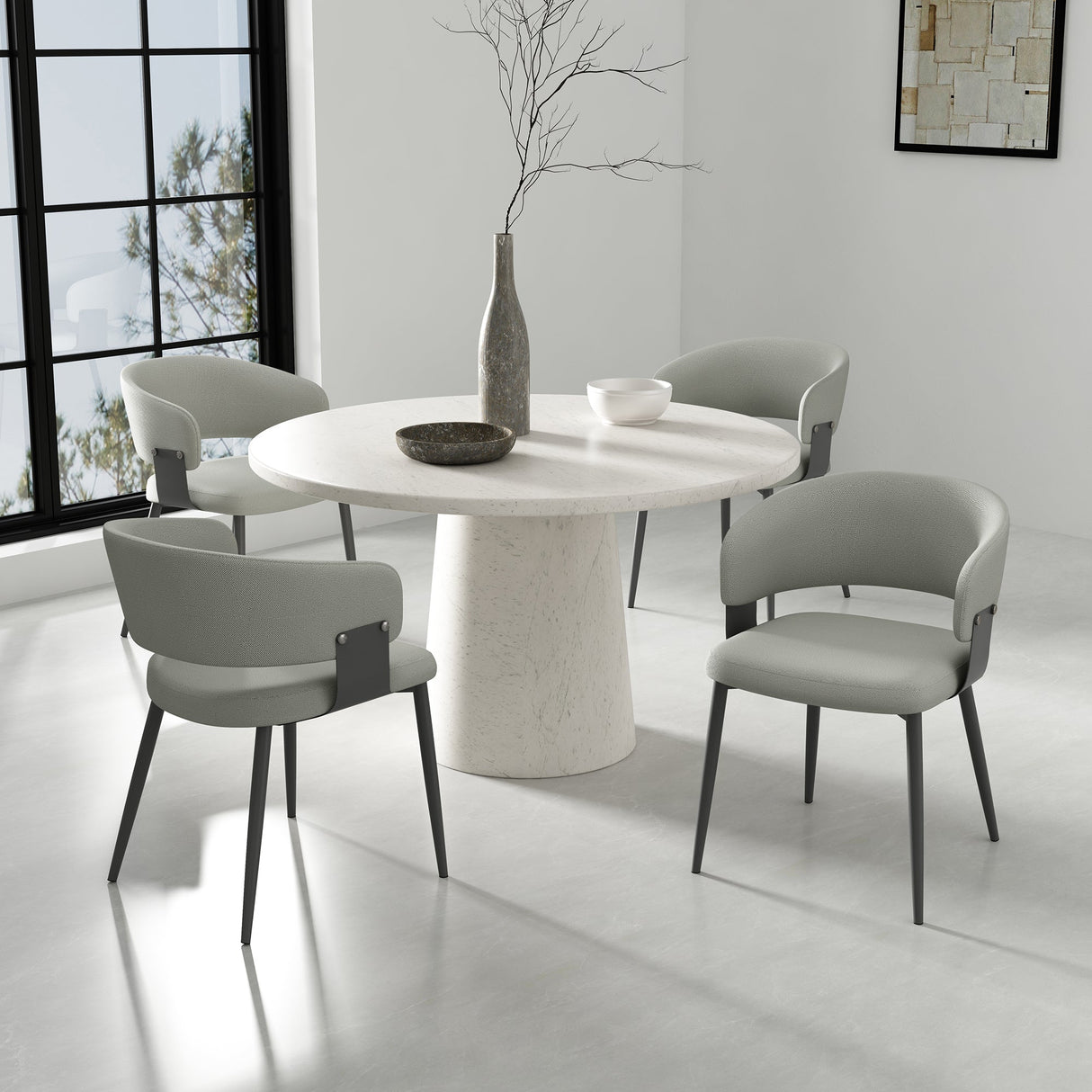 Luce Dining Chair in Stone Grey (set of 4) by Manhattan Comfort at Eve Furniture