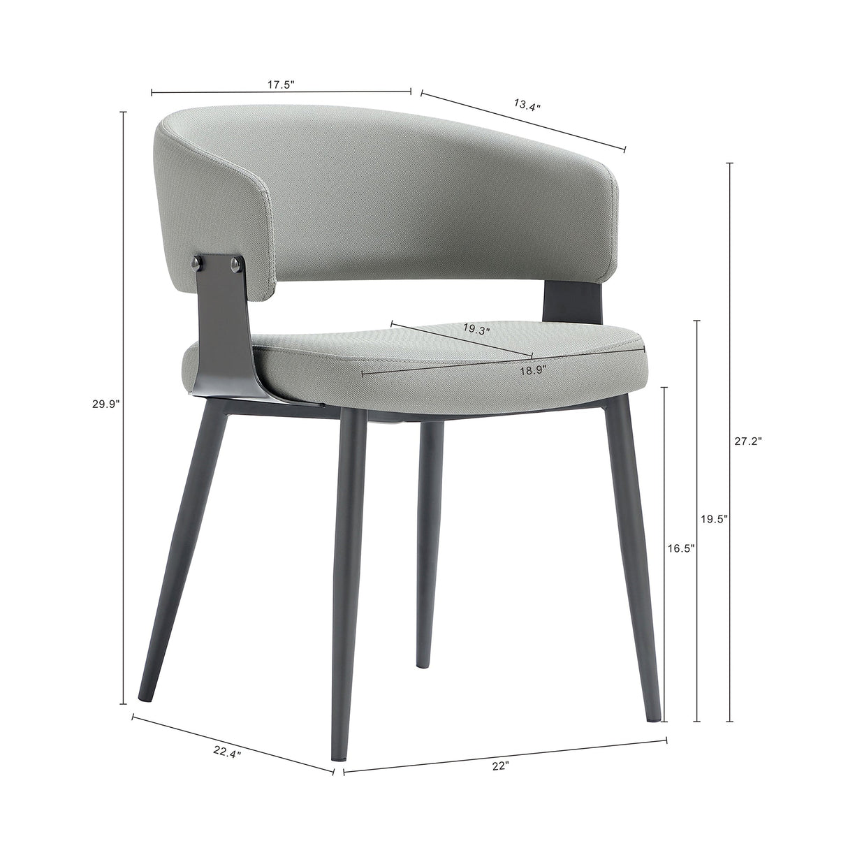 Luce Dining Chair in Stone Grey (set of 4) by Manhattan Comfort at Eve Furniture