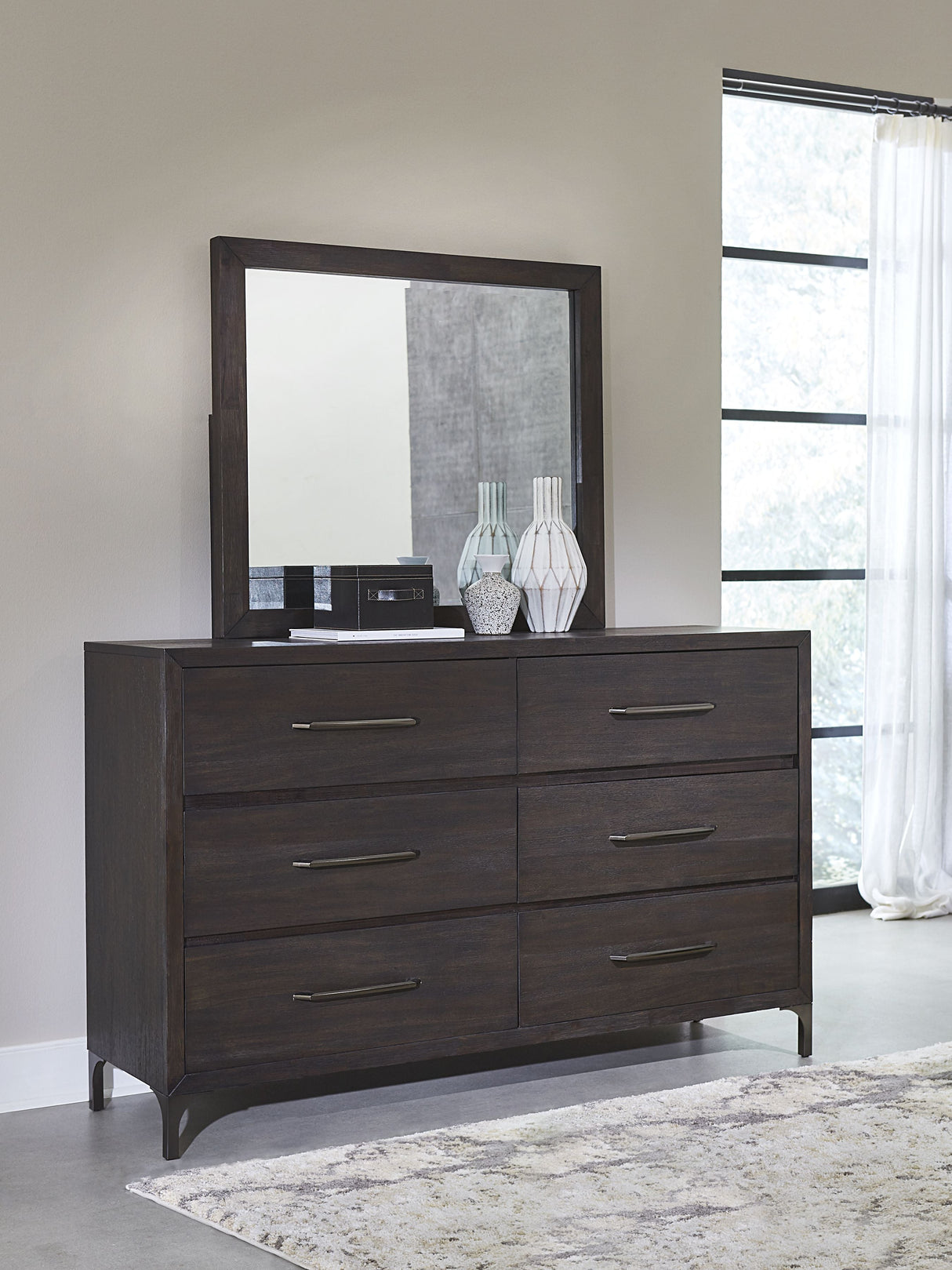 Lucerne Mirror in Vintage Coffee by Modus Furniture at Eve Furniture