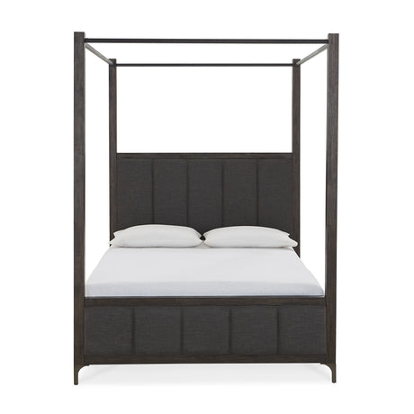 Lucerne Upholstered California King Canopy Bed in Vintage Coffee by Modus Furniture at Eve Furniture
