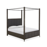 Lucerne Upholstered Queen Canopy Bed in Vintage Coffee by Modus Furniture at Eve Furniture