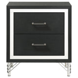 Lucia 2-drawer Nightstand Bedside Table Black