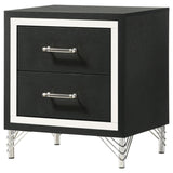 Lucia 2-drawer Nightstand Bedside Table Black