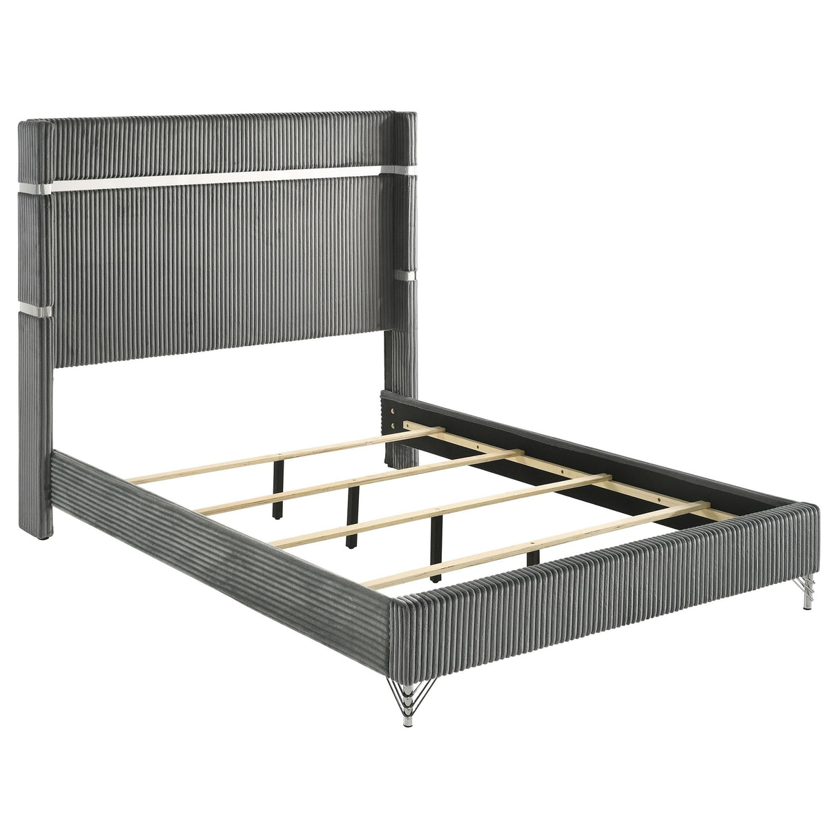 Lucia Grey/Black 4-Piece Eastern King Bedroom Set