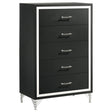Lucia 5-drawer Bedroom Chest of Drawers Black by Coaster at Eve Furniture