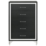 Lucia 5-drawer Bedroom Chest of Drawers Black by Coaster at Eve Furniture