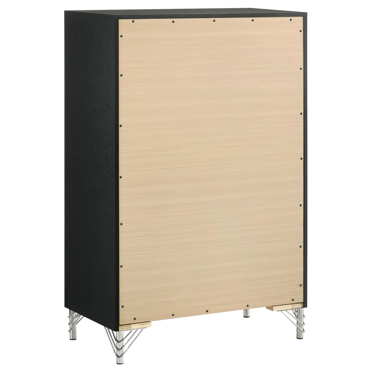 Lucia 5-drawer Bedroom Chest of Drawers Black by Coaster at Eve Furniture