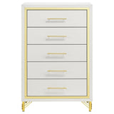 Lucia 5-drawer Bedroom Chest White by Coaster at Eve Furniture