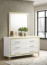 Lucia White 6-drawer Bedroom Dresser with Mirror