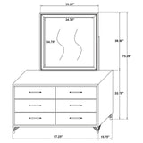 Lucia White 6-drawer Bedroom Dresser with Mirror