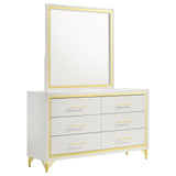 Lucia White 6-drawer Bedroom Dresser with Mirror