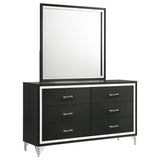 Lucia 6-drawer Dresser and Mirror Black by Coaster at Eve Furniture