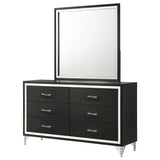 Lucia 6-drawer Dresser and Mirror Black by Coaster at Eve Furniture