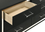 Lucia 6-drawer Dresser and Mirror Black by Coaster at Eve Furniture