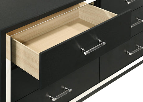 Lucia 6-drawer Dresser and Mirror Black by Coaster at Eve Furniture