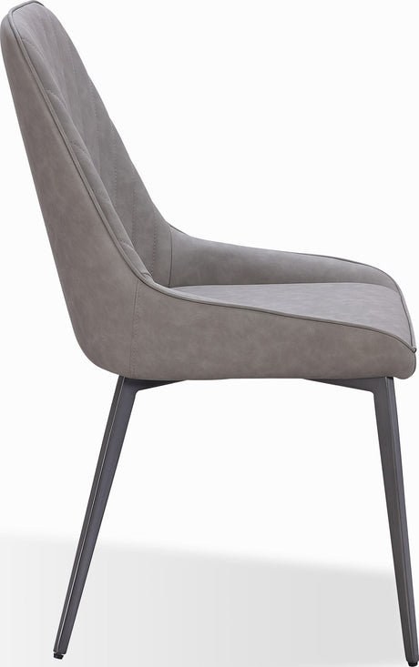 Lucia Anchor Gray/Gunmetal Metal Leg Upholstered Dining Chair (Set of 2) by Modus Furniture at Eve Furniture