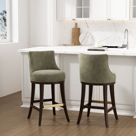 Lucia Barstool in Leaf Green (set of 2) by Manhattan Comfort at Eve Furniture