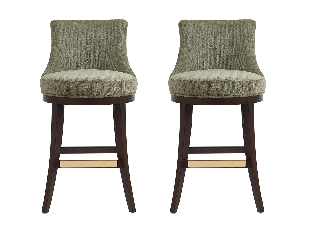Lucia Barstool in Leaf Green (set of 2) by Manhattan Comfort at Eve Furniture