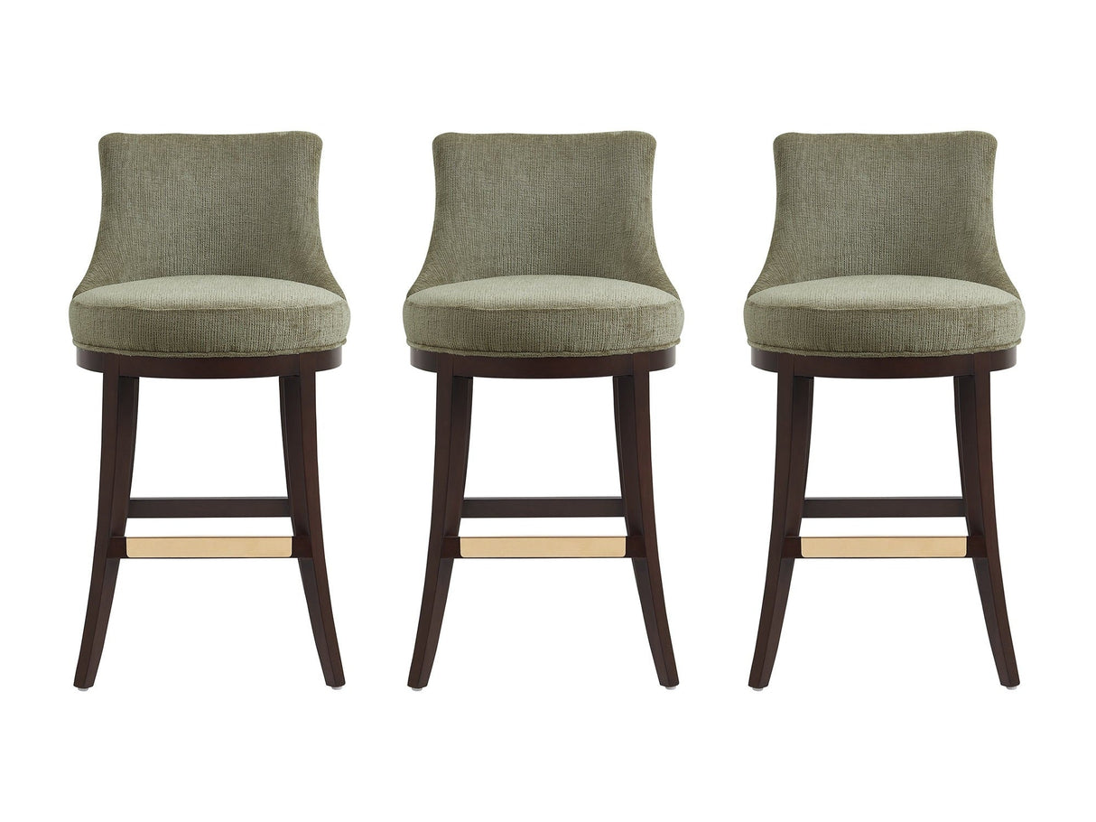 Lucia Barstool in Leaf Green (set of 3) by Manhattan Comfort at Eve Furniture