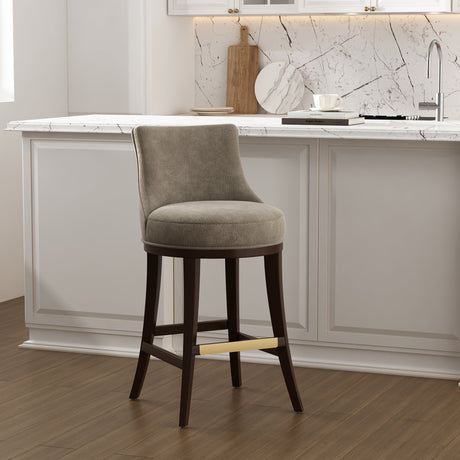 Lucia Barstool in Taupe by Manhattan Comfort at Eve Furniture