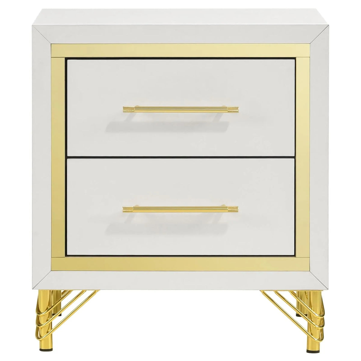 Lucia Beige/White 4-Piece Eastern King Bedroom Set by Coaster at Eve Furniture