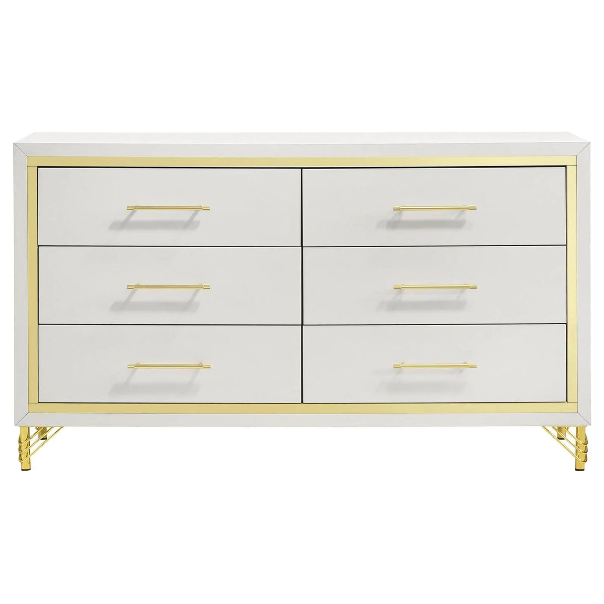 Lucia Beige/White 4-Piece Eastern King Bedroom Set by Coaster at Eve Furniture