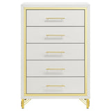 Lucia Beige 5-Piece Queen Bedroom Set with Upholstered Wingback Panel Bed by Coaster at Eve Furniture