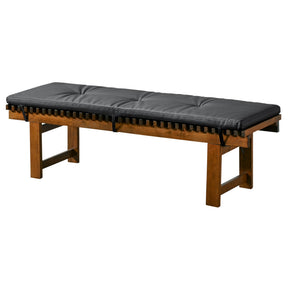 Lucia Bench in Black PU Leather by Ashcroft Furniture at Eve Furniture