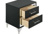 Lucia Black 2-drawer Nightstand Bedside Table by Coaster at Eve Furniture