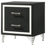 Lucia Black 2-drawer Nightstand Bedside Table by Coaster at Eve Furniture