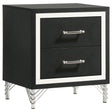 Lucia Black 2-drawer Nightstand Bedside Table by Coaster at Eve Furniture