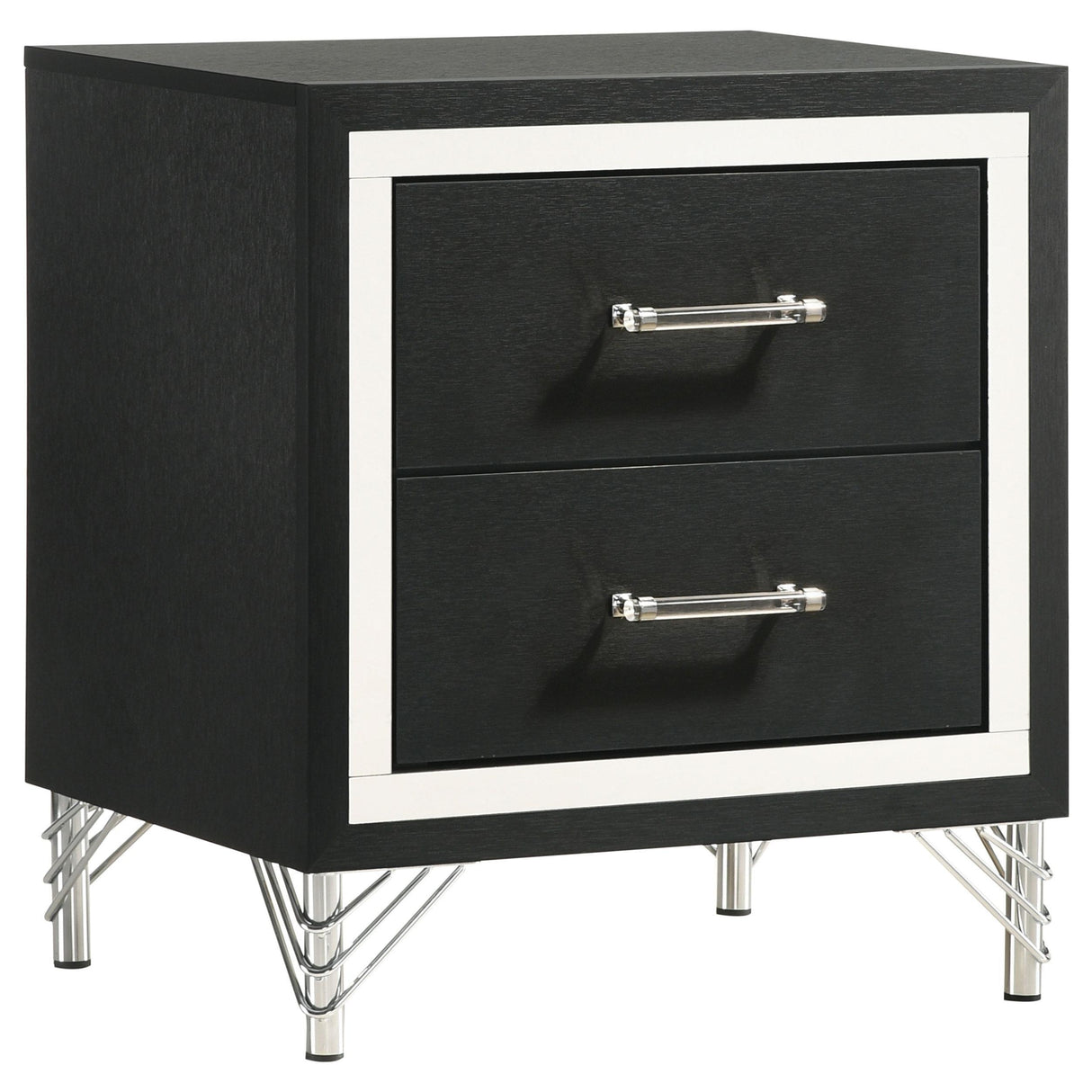 Lucia Black 2-drawer Nightstand Bedside Table by Coaster at Eve Furniture