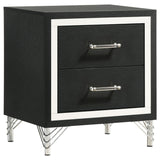 Lucia Black 2-drawer Nightstand Bedside Table by Coaster at Eve Furniture