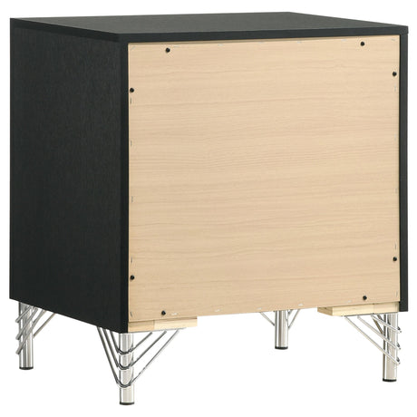 Lucia Black 2-drawer Nightstand Bedside Table by Coaster at Eve Furniture