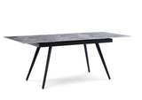 Lucia Extendable Stone Top Metal Leg Dining Table in Piedra and Black by Modus Furniture at Eve Furniture
