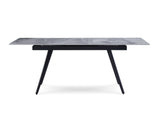 Lucia Extendable Stone Top Metal Leg Dining Table in Piedra and Black by Modus Furniture at Eve Furniture