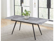 Lucia Extendable Stone Top Metal Leg Dining Table in Piedra and Black by Modus Furniture at Eve Furniture