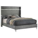 Lucia Gray 61-inch Upholstered Eastern King Panel Bed by Coaster at Eve Furniture