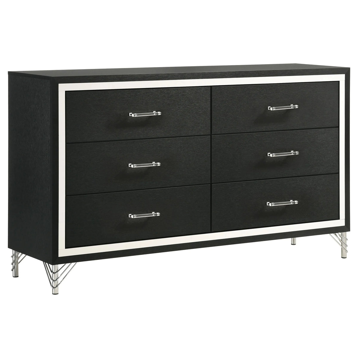 Lucia Grey/Black 4-Piece Eastern King Bedroom Set by Coaster at Eve Furniture