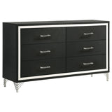 Lucia Grey/Black 4-Piece Eastern King Bedroom Set by Coaster at Eve Furniture