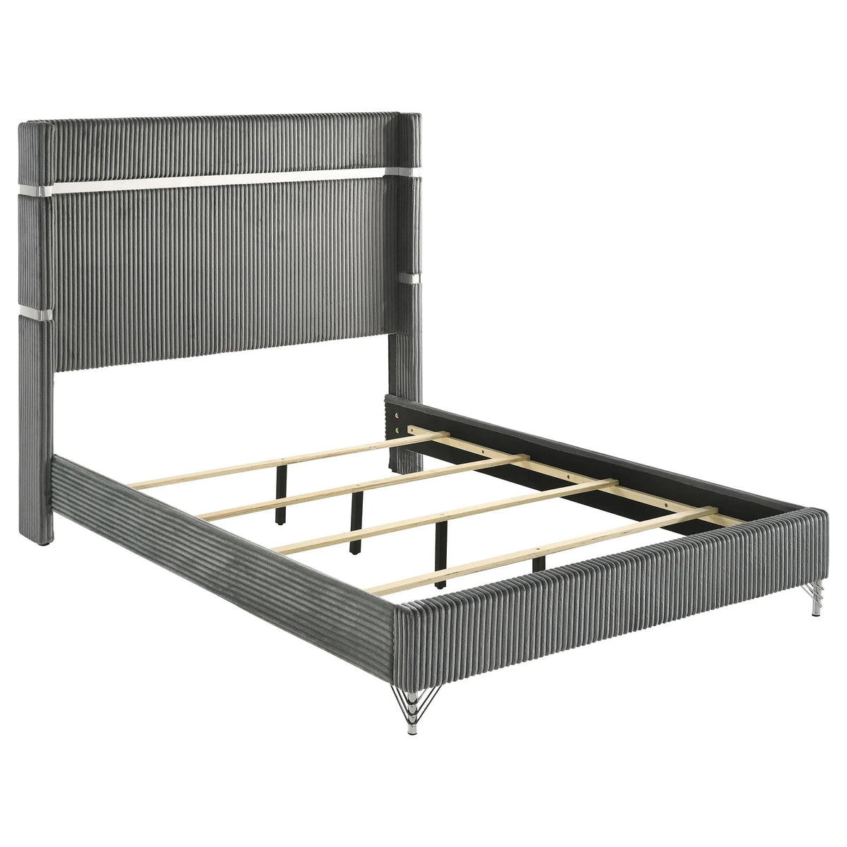 Lucia Grey/Black 4-Piece Eastern King Bedroom Set by Coaster at Eve Furniture