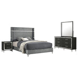 Lucia Grey/Black 4-Piece Queen Bedroom Set by Coaster at Eve Furniture