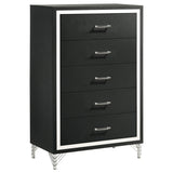 Lucia Grey/Black 5-Piece Queen Bedroom Set by Coaster at Eve Furniture