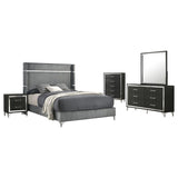 Lucia Grey/Black 5-Piece Queen Bedroom Set by Coaster at Eve Furniture